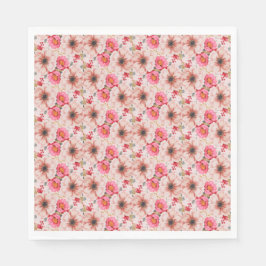 Blumenstrauß in rosa Brautparty Junggeselinnen-Abs Serviette