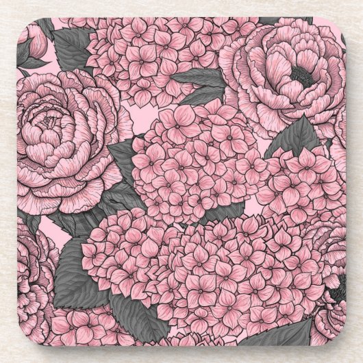 Blumenstrauß in Rosa Getränkeuntersetzer (Vorderseite)