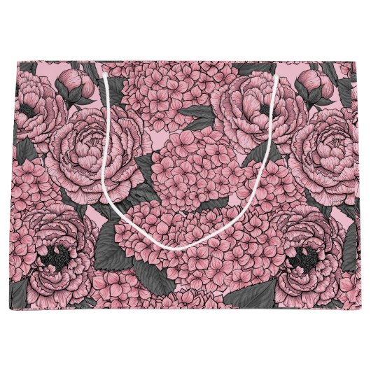 Blumenstrauß in Rosa Große Geschenktüte (Vorderseite)