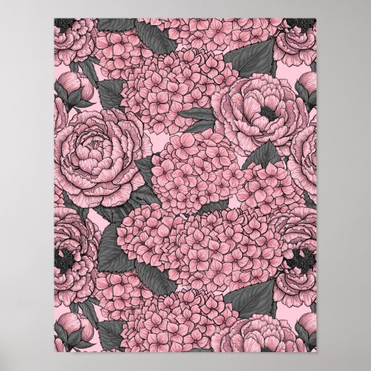 Blumenstrauß in Rosa Poster (Vorne)