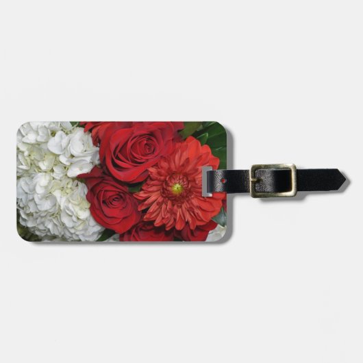 Blumenstrauß in Rot und Weiß Gepäckanhänger (Vorderseite horizontal)
