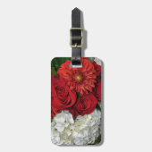 Blumenstrauß in Rot und Weiß Gepäckanhänger (Vorderseite vertikal)