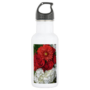 Blumenstrauß in Rot und Weiß Trinkflasche