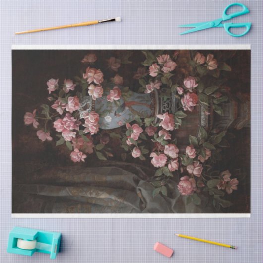 Blumenstrauß in schwarzem Decodiapier Seidenpapier (Basteln)