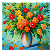 Blumenstrauß in Vase Poster (Vorderseite)
