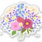 Blumenstrauß individuell geschnittener Aufkleber (Vorderseite)
