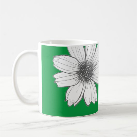Blumenstrauß-Individuelle Name Irisgrün Kaffeetasse (Links)
