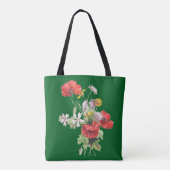 Blumenstrauß, Jägergrüner Hintergrund, Tasche (Rückseite)