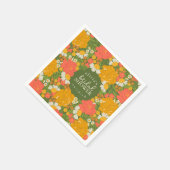 Blumenstrauß-Junggesellinnenabschied-Papierplatten Serviette (Ecke)