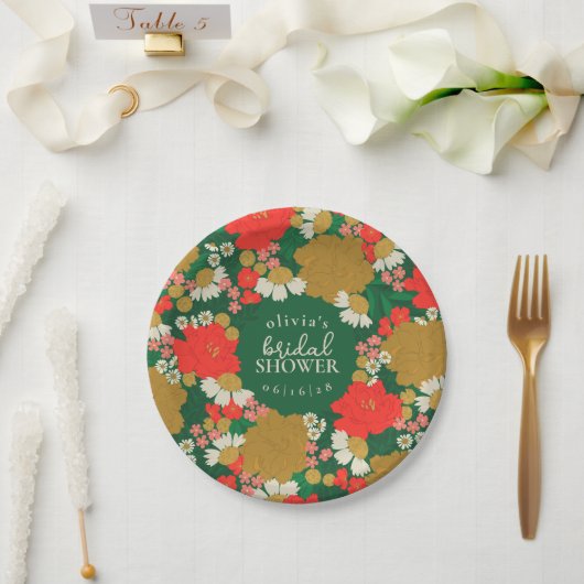 Blumenstrauß-Junggesellinnenabschied-Papierteller Pappteller (Hochzeit)