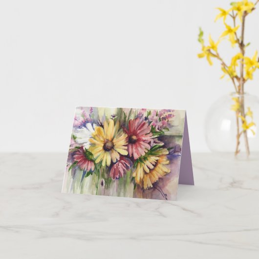 Blumenstrauß Karte (Gelbe Blume)