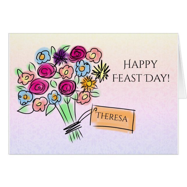 Blumenstrauß-katholische Fest-Tagesfeier (Vorderseite (Horizontal))