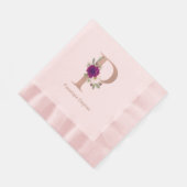 Blumenstrauß, kundenspezifischer Brief P Monogramm Serviette (Ecke)