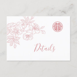Blumenstrauß-Kunst Chinesische Hochzeiten Details Begleitkarte