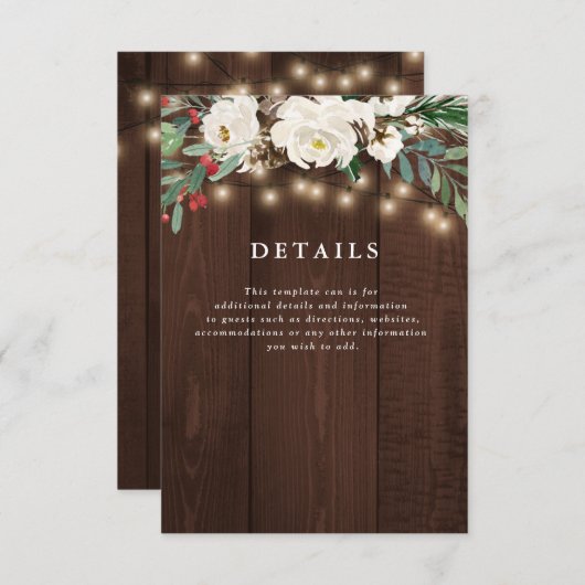 Blumenstrauß-Lichter Hochzeitskarte RSVP Karte (Vorne/Hinten)