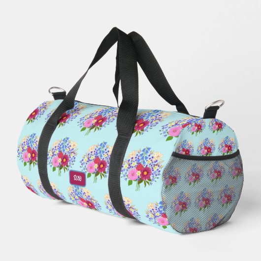 Blumenstrauss Light Blue Duffel Bag Duffle Bag (Rechte Ecke)