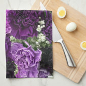 Blumenstrauß-lila Gartennelken Handtuch (Viertel Falte)