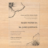 Blumenstrauß-Linie Zeichnend klassische feierliche Acryleinladungen (Vorderseite)