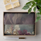 Blumenstrauß, Maronrot, Grün und Gold Seidenpapier (Geschenk)