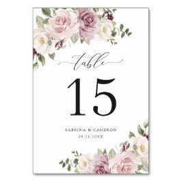 Blumenstrauß Mauve Grüne Elegante Tischnummer