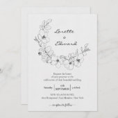 Blumenstrauß | Minimalistische Hochzeit Einladung (Vorne/Hinten)