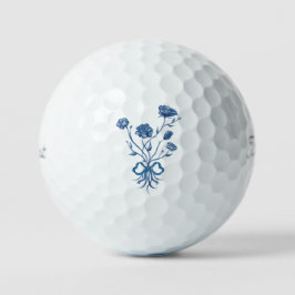 Blumenstrauß mit blauem Band  Golfball