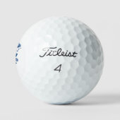 Blumenstrauß mit blauem Band Golfball (Logo)