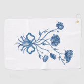 Blumenstrauß mit blauem Band  Golfhandtuch (Horizontal)