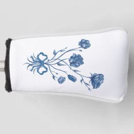 Blumenstrauß mit blauem Schleifen-Golfschlägerkopf Golf Headcover