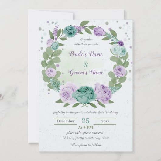 Blumenstrauß mit Blumen Einladung (Vorderseite)