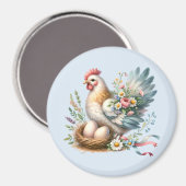 Blumenstrauß mit Eiern Vintager Bauernstube Magnet (Vorderseite/Rückseite)