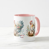 Blumenstrauß mit Eiern Vintager Bauernstube Tasse (VorderseiteRechts)