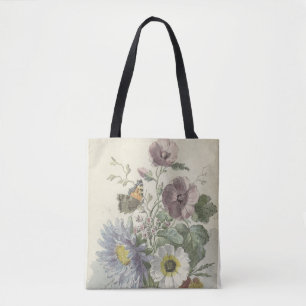 Blumenstrauß mit einem Gemalten Damenfalter, Tasche
