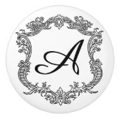 Blumenstrauß mit Monogramm Keramikknauf (Vorderseite)