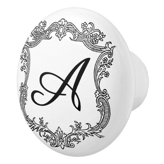 Blumenstrauß mit Monogramm Keramikknauf (Rechts)