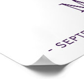 Blumenstrauß mit Pflaumenviolett Begrüßungszeichen Poster (Ecke)