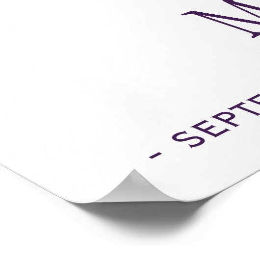 Blumenstrauß mit Pflaumenviolett Begrüßungszeichen Poster (Ecke)