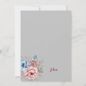 Blumenstrauß mit rosa und blauen Blumen Einladung (Rückseite)