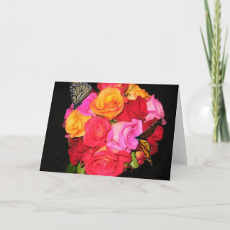 Blumenstrauß mit Schmetterling Karte