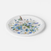 Blumenstrauß mit tropischen Blumen. Pappteller (Schrägansicht)