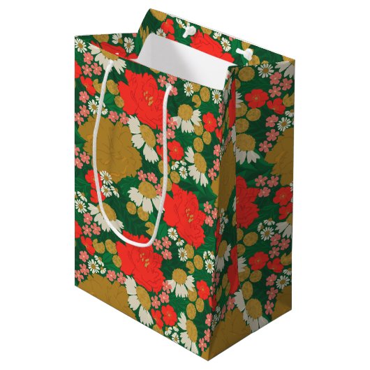 Blumenstrauß Mittlere Geschenktüte (Vorderseite Schrägansicht)