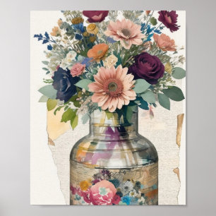 Blumenstrauß Mixed Media Collage Ephemera Poster