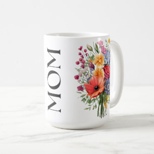 Blumenstrauß MOM Vertikale Beschriftung Kaffeetasse