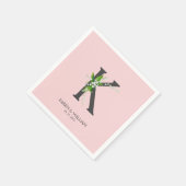 Blumenstrauß-Monogramm-Servietten Serviette (Ecke)