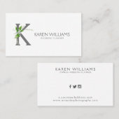 Blumenstrauß-Monogramm Visitenkarte (Vorne/Hinten)