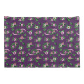 Blumenstrauß-Muster Frida Kahlos | Purlpe Kissenbezug (Rückseite-Rechts)