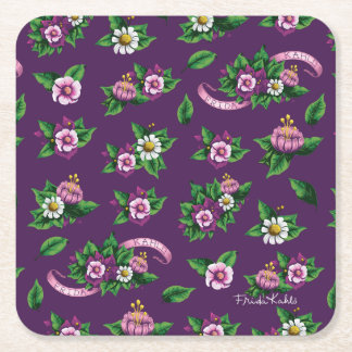 Blumenstrauß-Muster Frida Kahlos | Purlpe Rechteckiger Pappuntersetzer