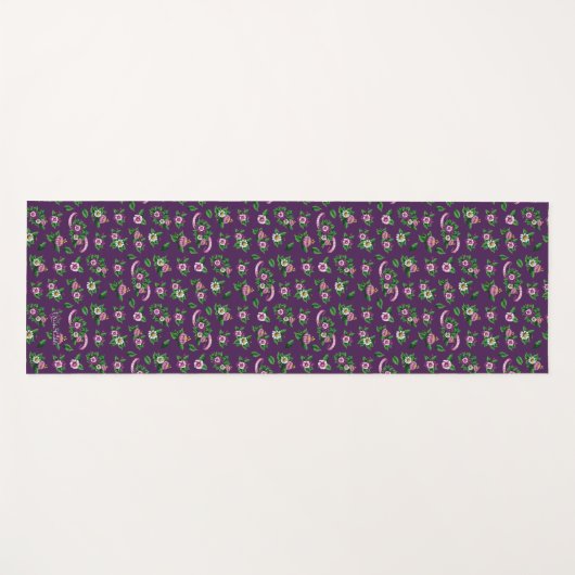 Blumenstrauß-Muster Frida Kahlos | Purlpe Yogamatte (Vorderseite (Horizontal))