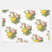 Blumenstrauß-Muster Geschenkpapier Set (Vorderseite 3)