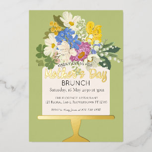 Blumenstrauß Muttertagsbrunch Folieneinladung